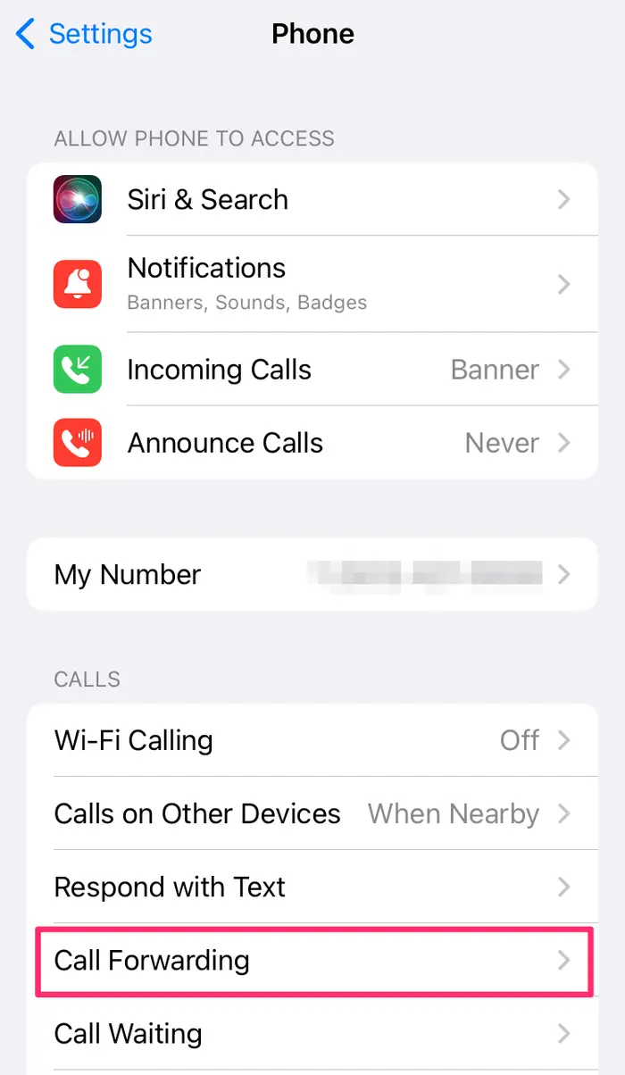 Call forwarding