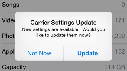 Update carrier settings