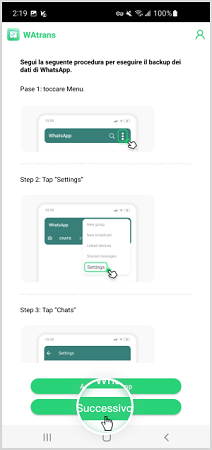 Individua il backup Android di WhatsApp