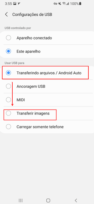 switch to other usb option