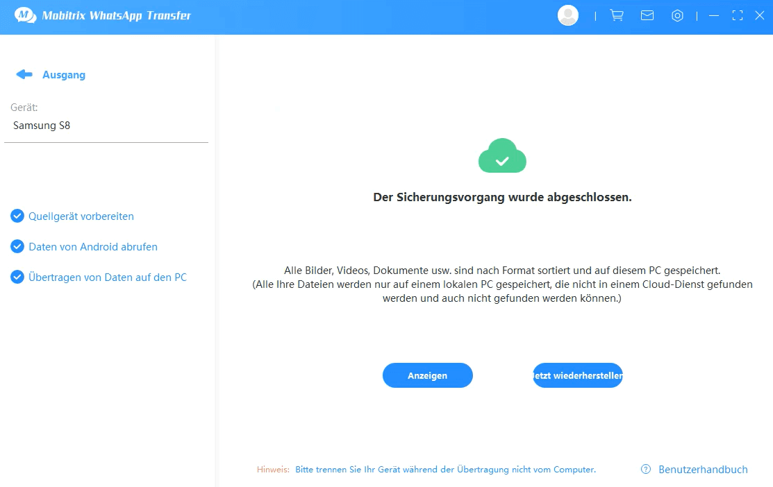 successfully backup whatsapp