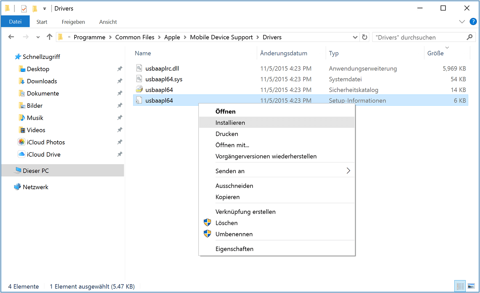 reinstall apple mobile device usb driver