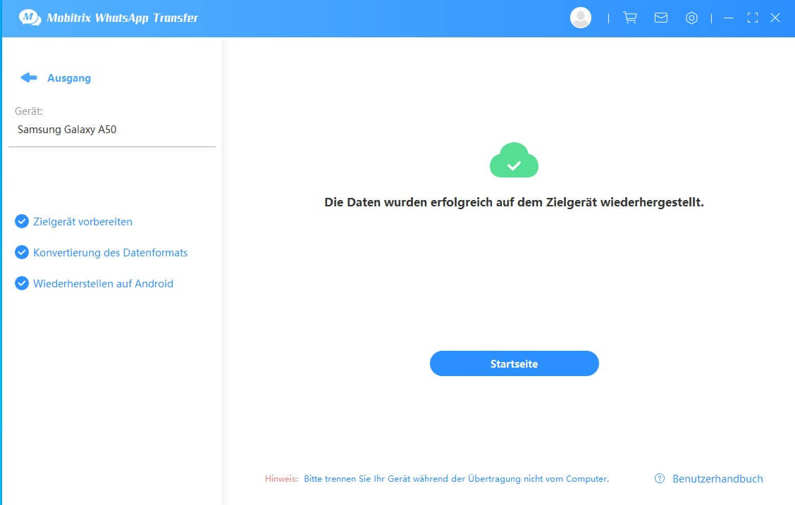 start to restoring whatsapp messages
