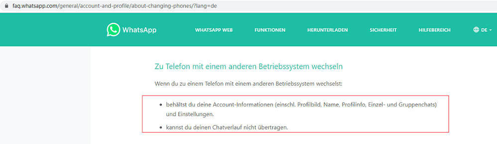 change phone whatsapp