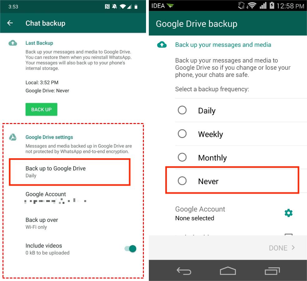 backup whatsapp to local storage
