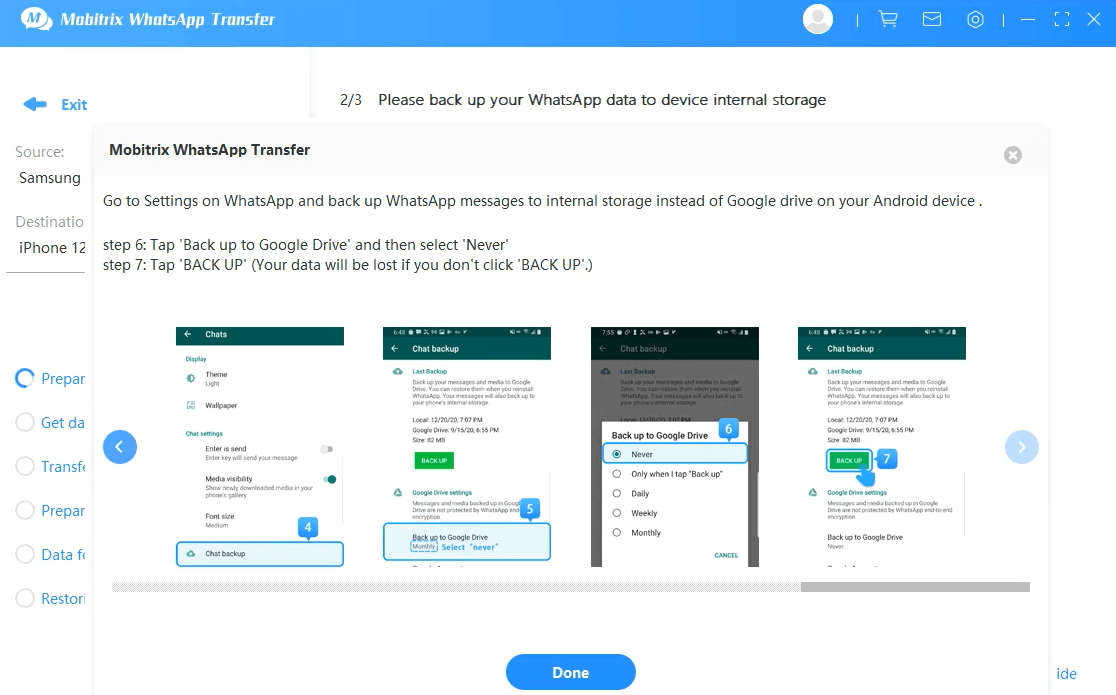 backup to internal storage