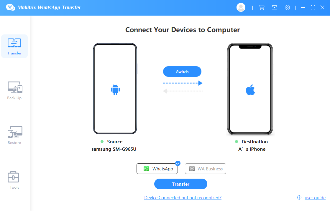 hack backuptrans android whatsapp to iphone transfer