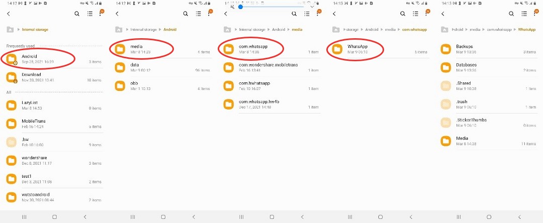 How to find WhatsApp backup on local storage
