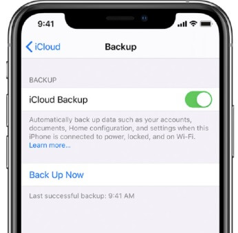 Schakel Icloud -back -up in