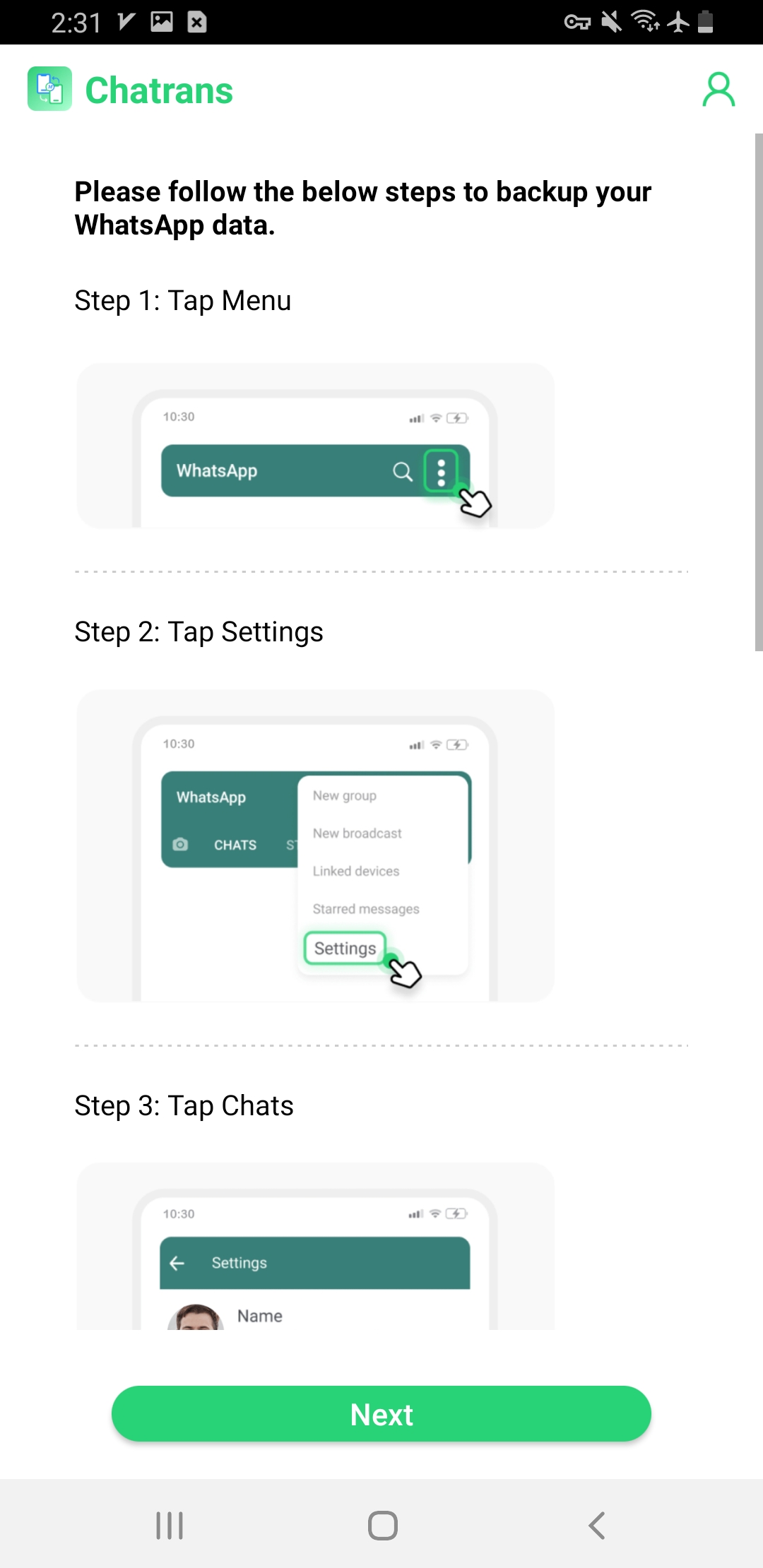 Locate WhatsApp android backup