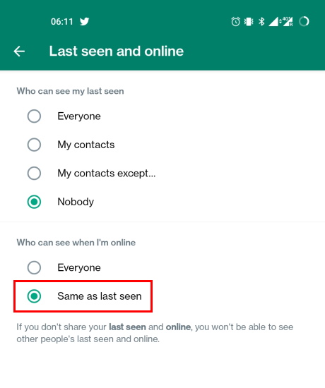 Nobody Can See My Online Status on WhatsApp