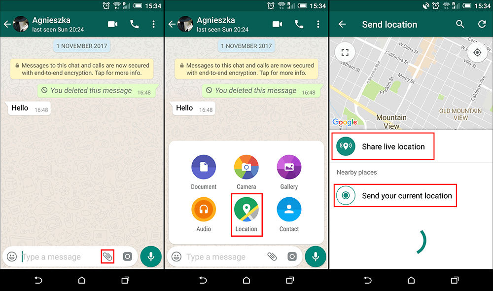 Share Your Location on Whatsapp Using an Android