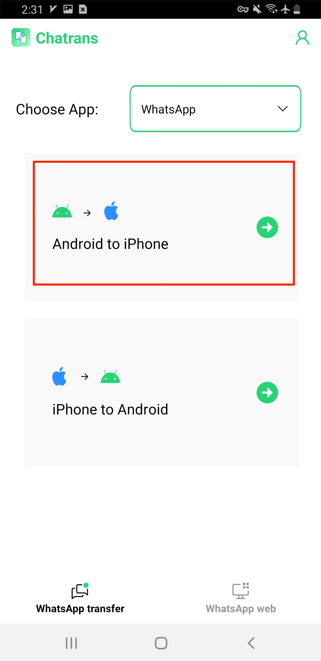 Whatsapp Transfer With Chatransr