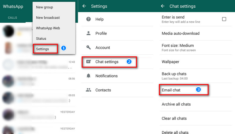 Transfer Whatsapp from iPhone via Email Chat
