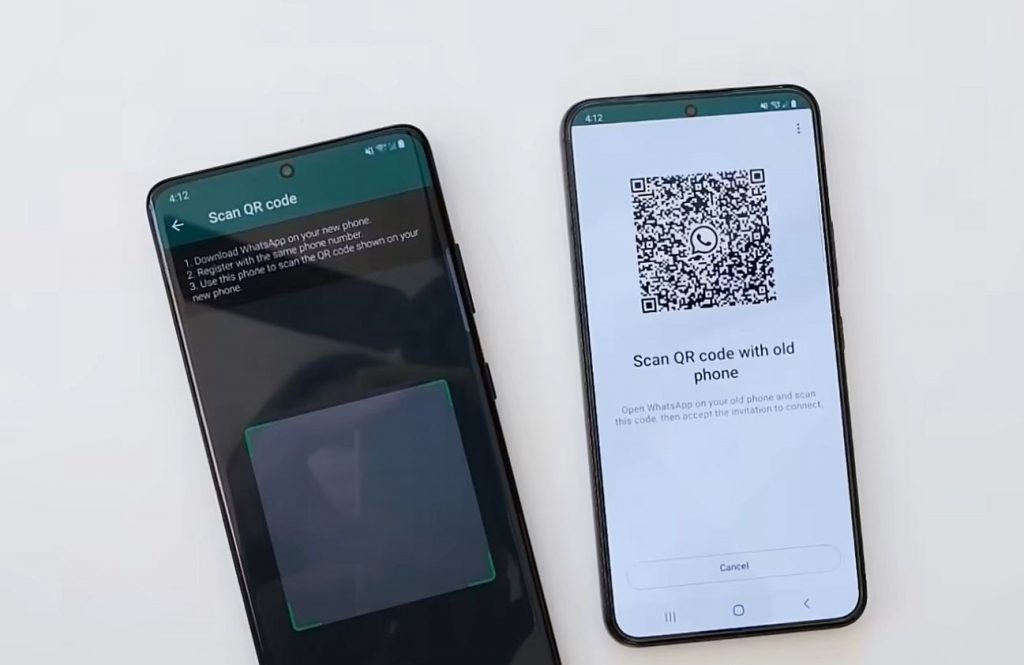 Scan QR Code with Old Phone to Transfer WhatsApp