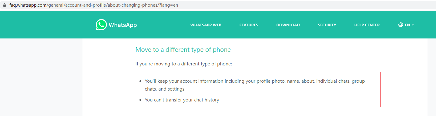 change phone whatsapp