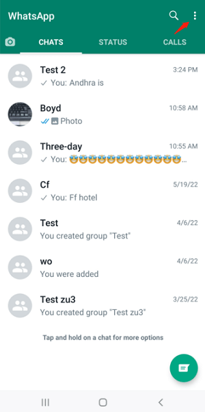 tap on the three dots on the top right