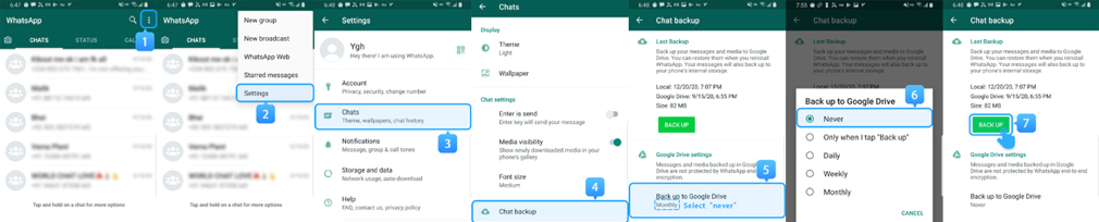 Backup your WhatsApp data into your phone storage