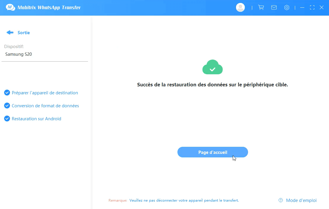 start to restoring whatsapp messages