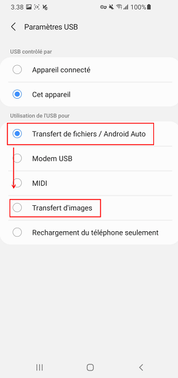 switch to other usb option