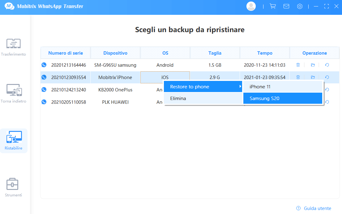 choose whatsapp backup