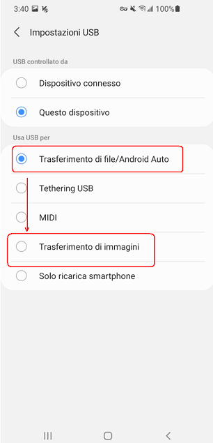 switch to other usb option