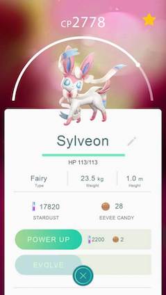 All Eevee evolution names Pokemon Go 