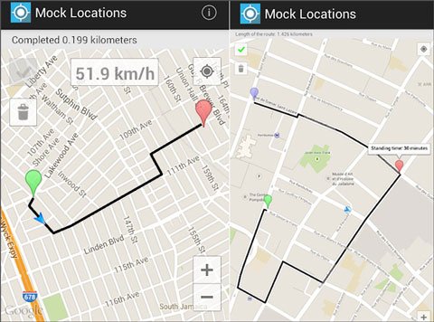 Spoofer Android location with Mock Location app