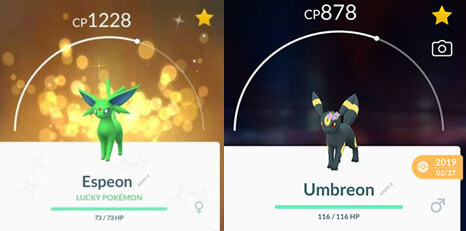 Pokémon Go - Shiny Eevee e evoluções