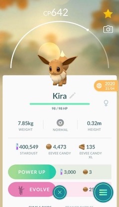 Pokemon go eevee evolution names