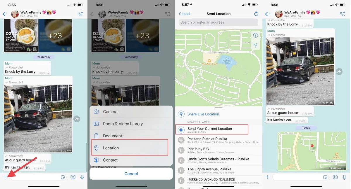 Whatsapp Location Sharing