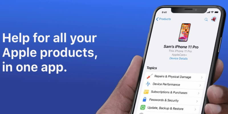 apple support app interface-poster