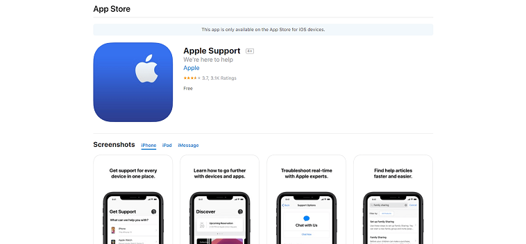 Apple support app