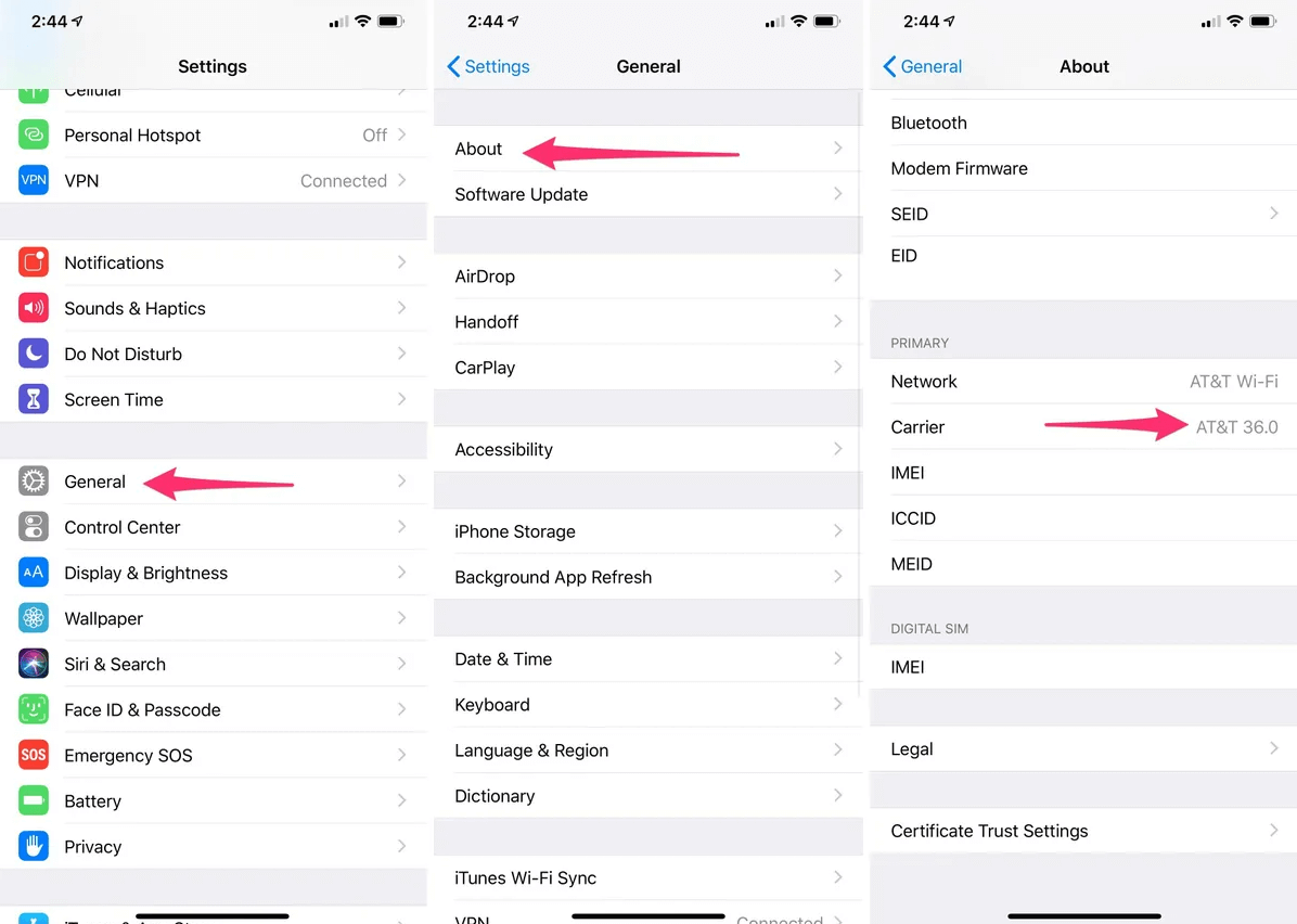 Looking for a Carrier Settings Update