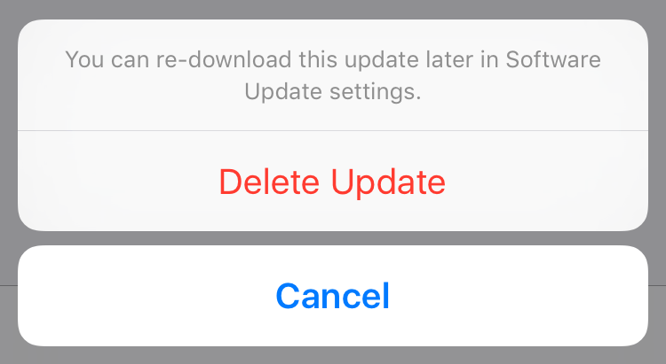 Remove the previously downloaded update packages
