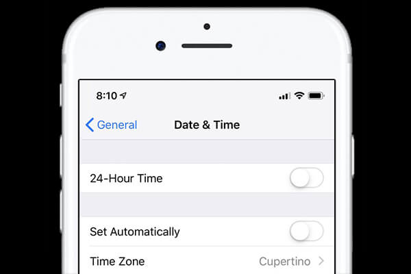 fix iphone keep restarting by manually setting up date and-time