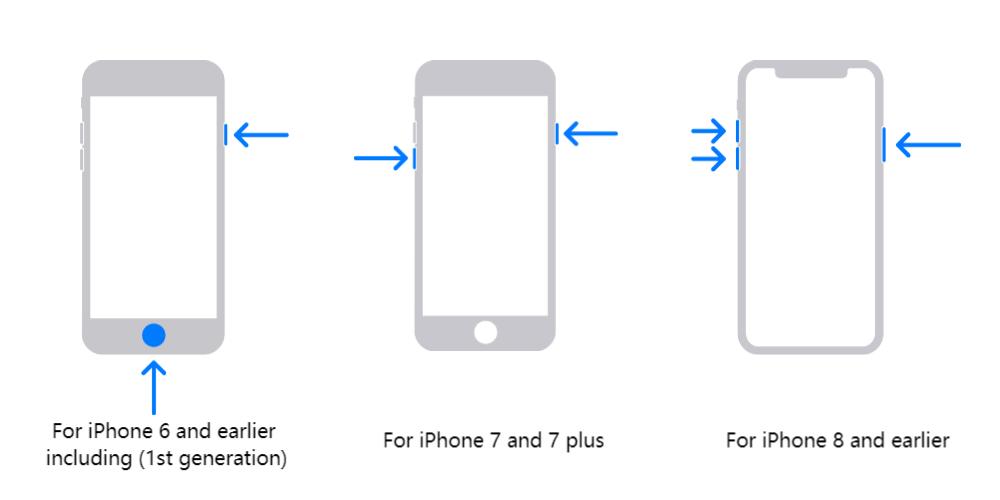 new iphone will not activate force restart for different iphone models