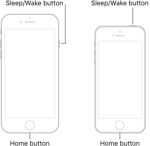 Force Restart iPhone 6s or iPhone SE 1st