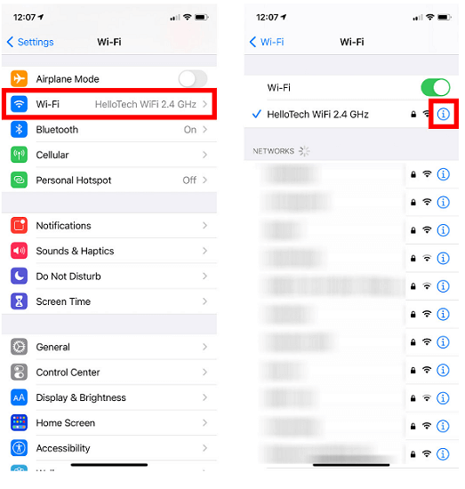 how to see wifi password on iphone i icon