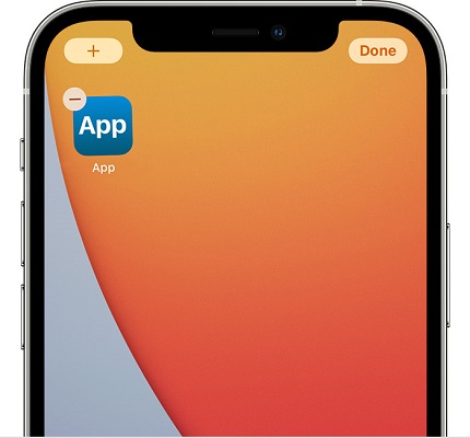 Tap the remove icon to uninstall an app.