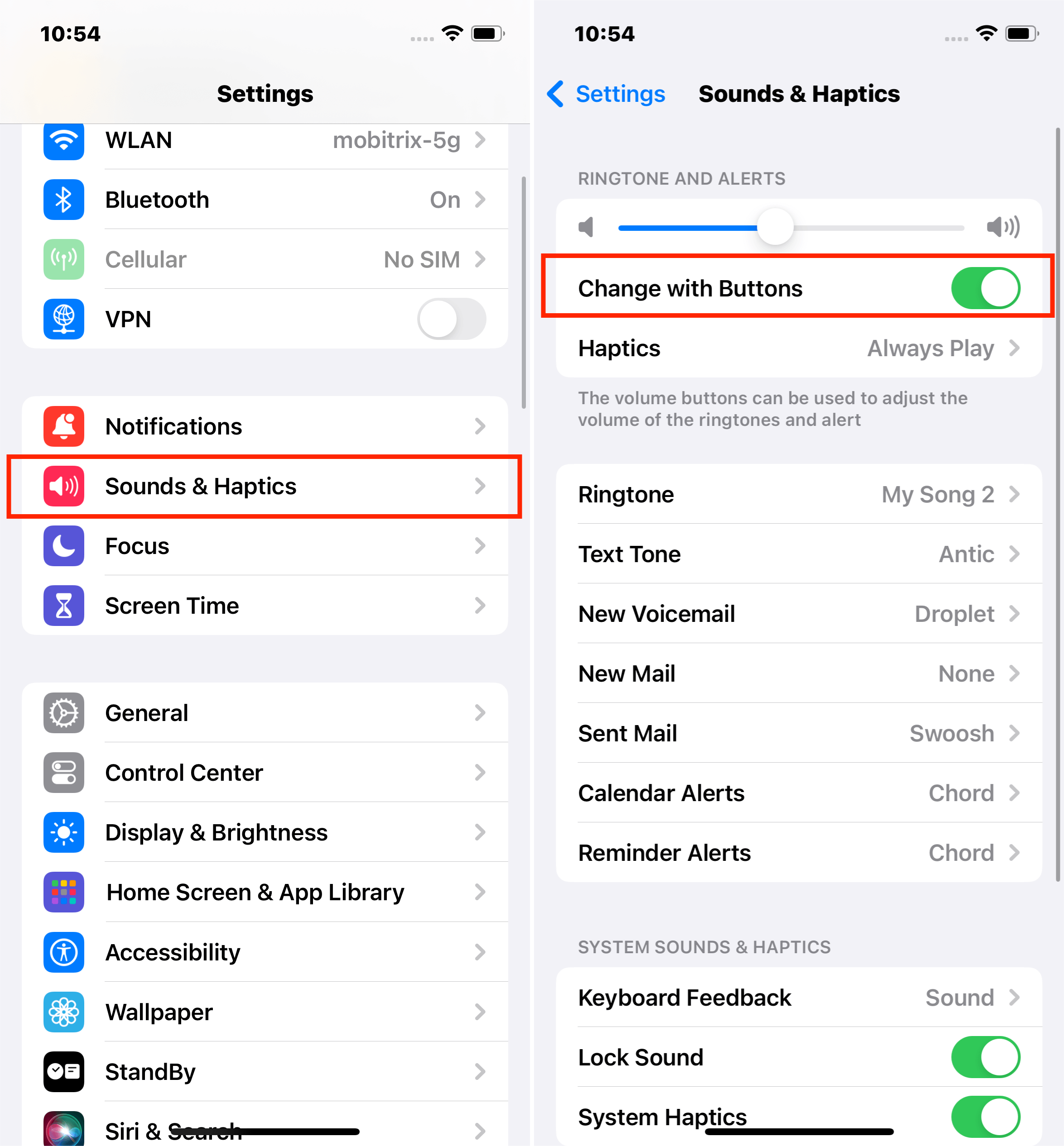 Enable Change Volume with Buttons Option