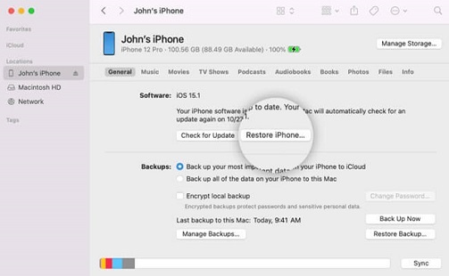 itunes restore sync iphone callout