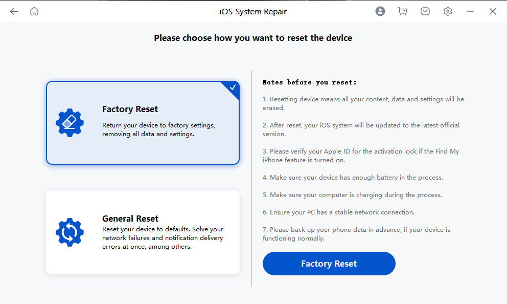 Mobitrix Perfix Factory Reset