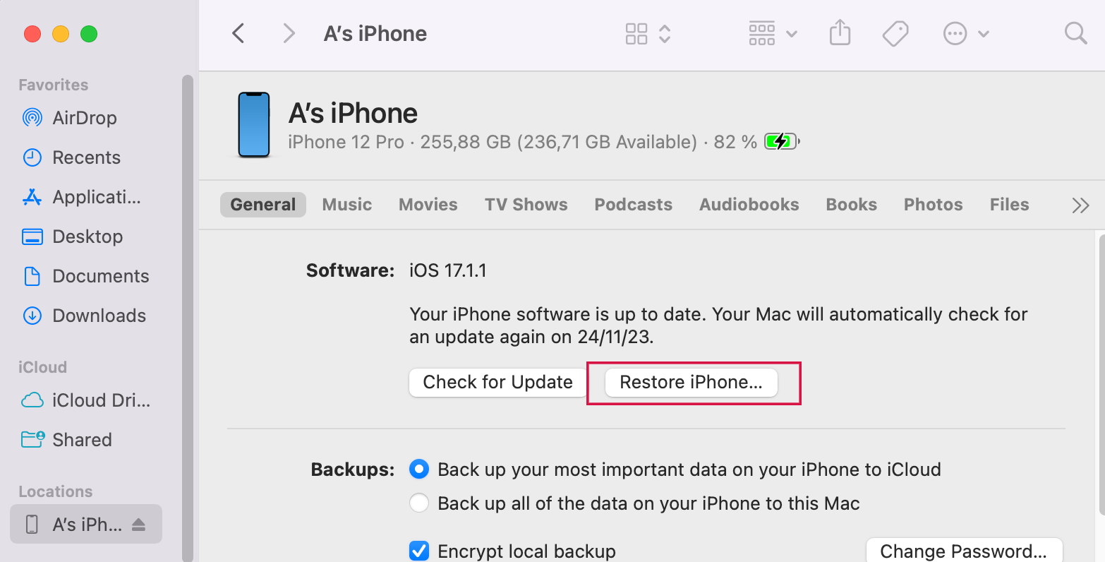 Restore Your iPhone with iTunes