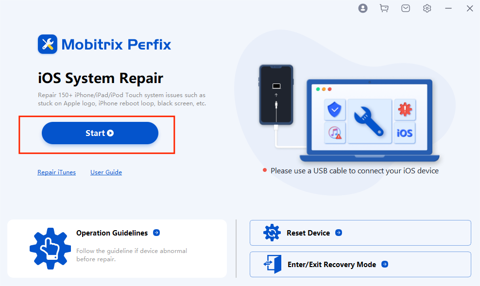 Mobitrix Perfix Click Start to Fix Issues