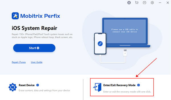 Enter or exit recovery mode with Mobitrix Perfix