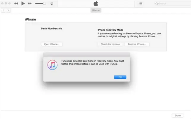 dfu mode restore iphone connected with itunes