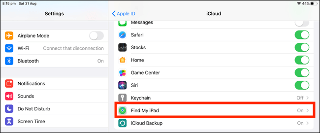 select-find-my-ipad-from-icloud-page