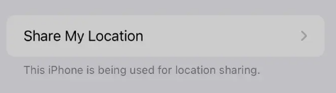 Share My Location button.