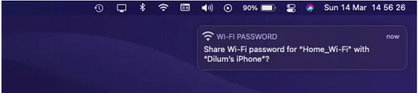 Share Wi-Fi Password from Mac to iPhone